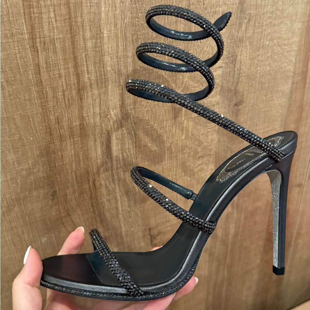 Rene Caovilla GREY Cleo heels NEW